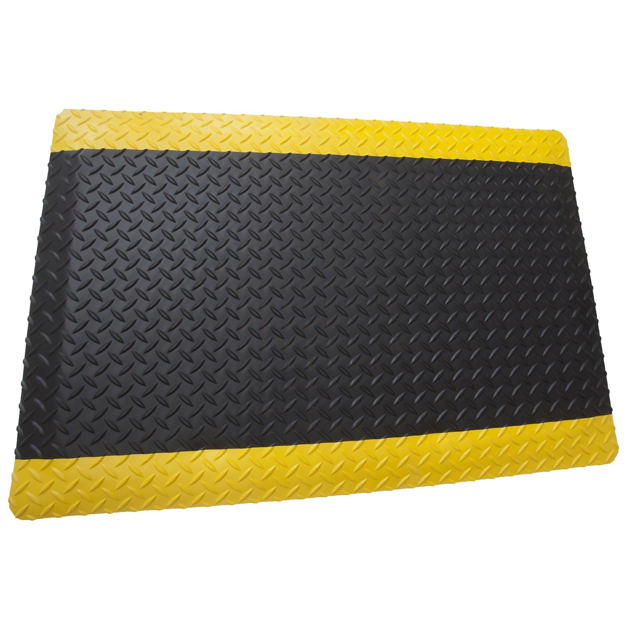 Rhino Mats American Classic Anti-Fatigue Diamond Plate Mat — 2ft. x 3ft. x 9/16in., Black/Yellow, Model# DV-2436-BY916